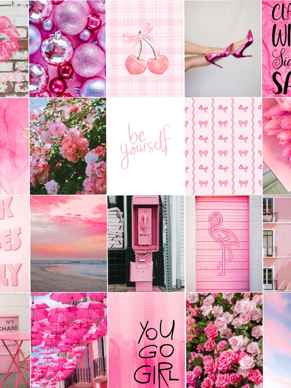Pink Wall Collage Kit 4x6 Prints